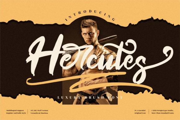 Hercutes Brushed Script Font for Modern Digital Branding