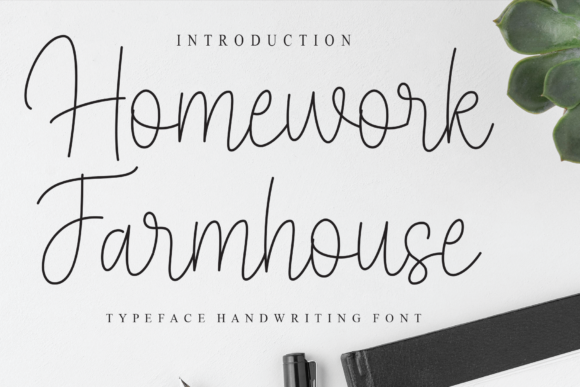 Homework Farmhouse Typeface: Elegant Script for Handmade Branding