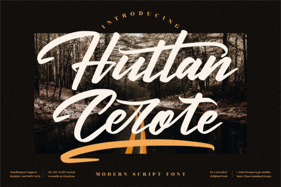 Huttan Cerote Brushed Script Font for Modern Web Design